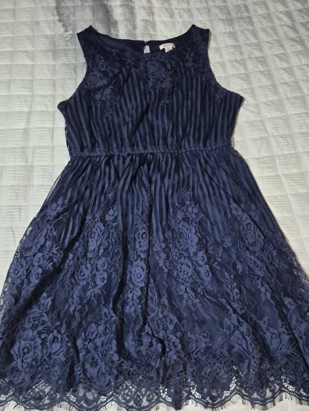 Xhilaration Navy Lace Overlay Formal Dress for Girls
